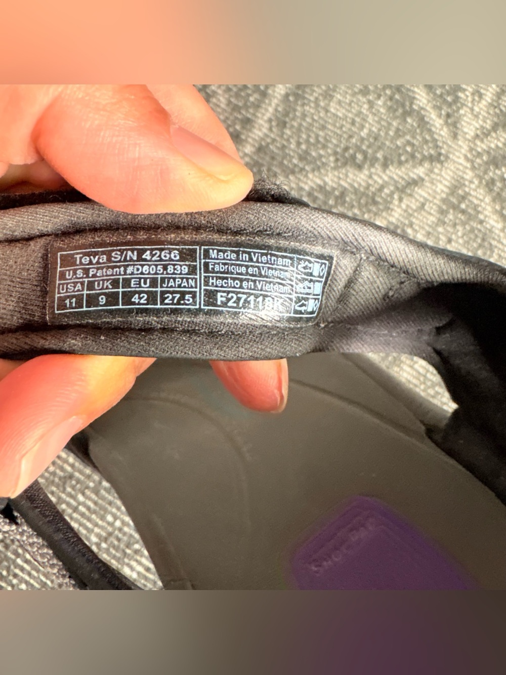 Teva Women's Tirra Black Ourple Strappy Sport Sandals Size 11 Hiking Outdoor - Picture 11 of 11